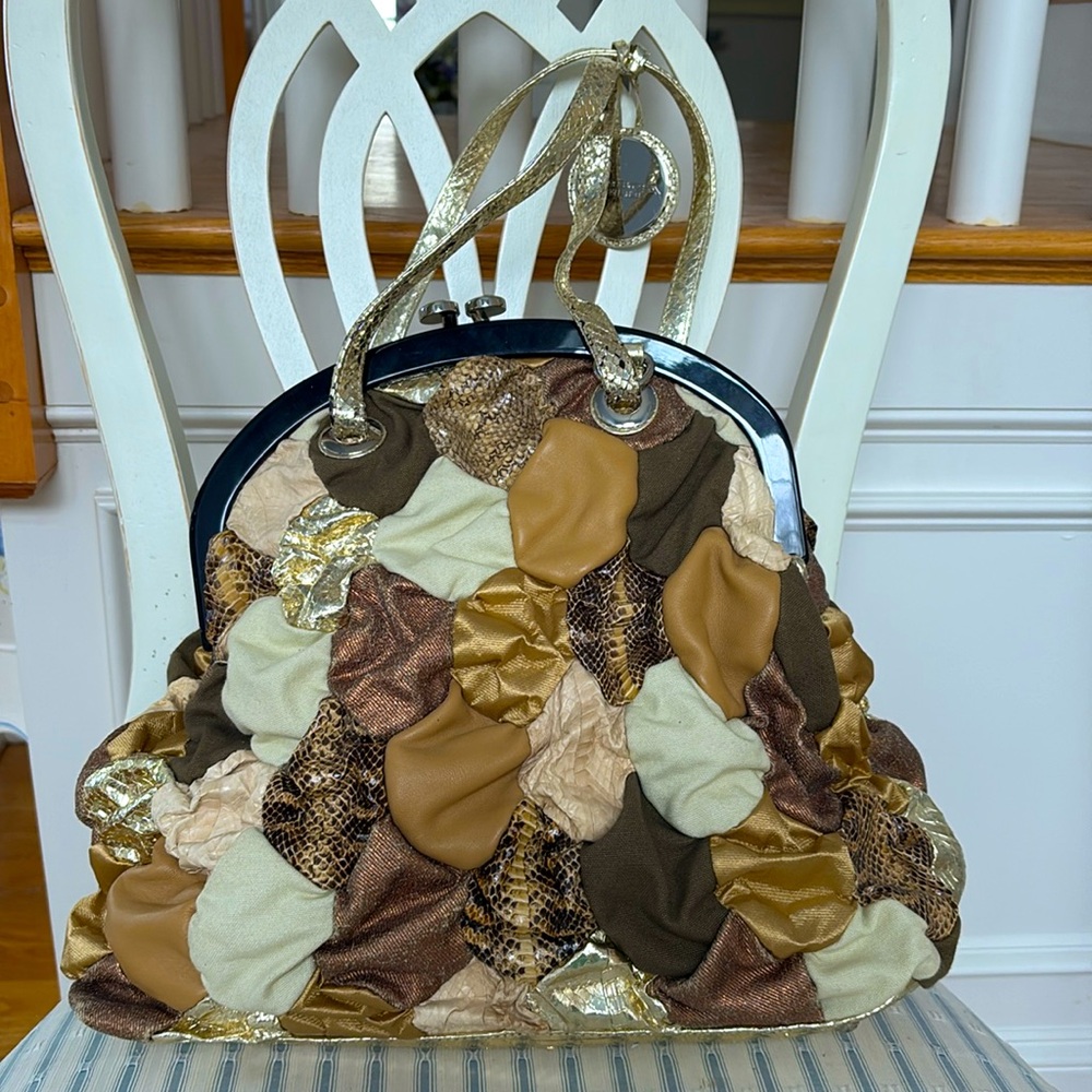 Tosca Blu Leather & Snakeskin Handbag